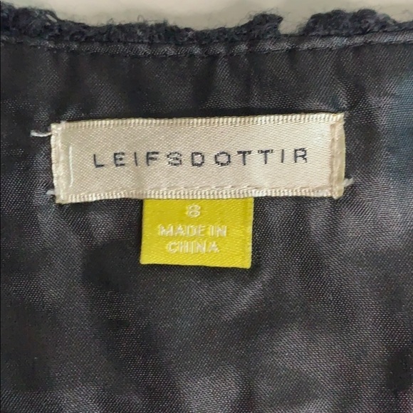 Leifsdottir Black Pleated Crochet Overlay knee length skirt a line  8 - Picture 2 of 8